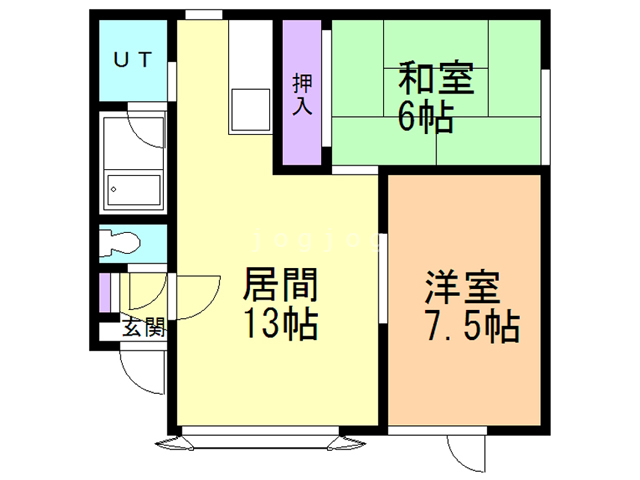 札幌市白石区北郷一条のアパートの間取り