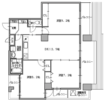 京都市上京区薬師町のマンションの間取り