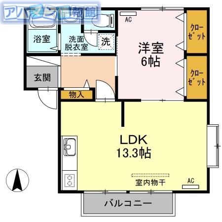 新潟市西区ときめき西のアパートの間取り