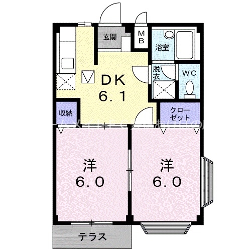 グリーンハイツ牛川Bの間取り