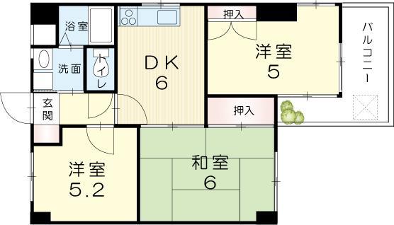 ロイヤルコーポ姫路栗山町の間取り写真
