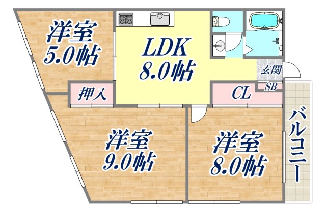 門戸グリーンビルの間取り