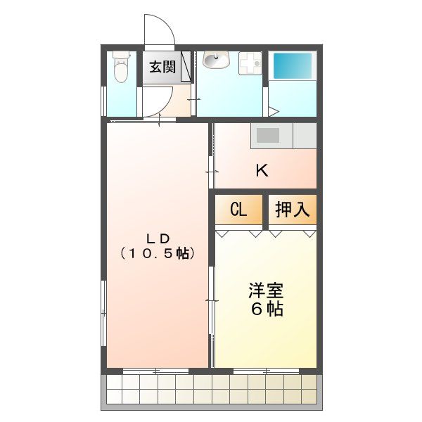 豊川市大崎町のアパートの間取り