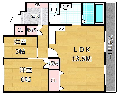 枚方ハイツ２号棟の間取り