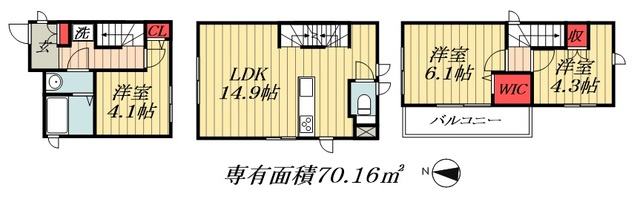 千葉県市川市真間２（一戸建）の賃貸物件の間取り