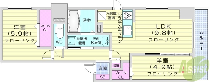 アルファスクエア中島公園の間取り