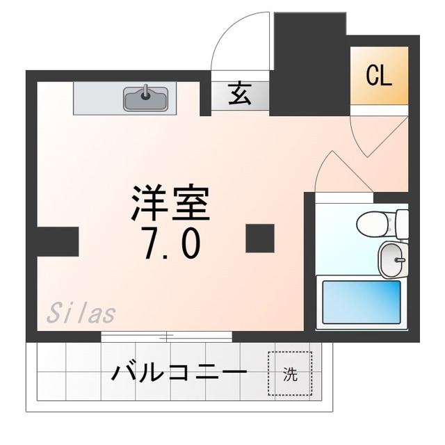 京都市北区平野鳥居前町のマンションの間取り