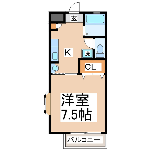 熊本県合志市幾久富（アパート）の賃貸物件の間取り