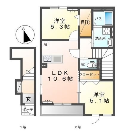 倉敷市片島町のマンションの間取り