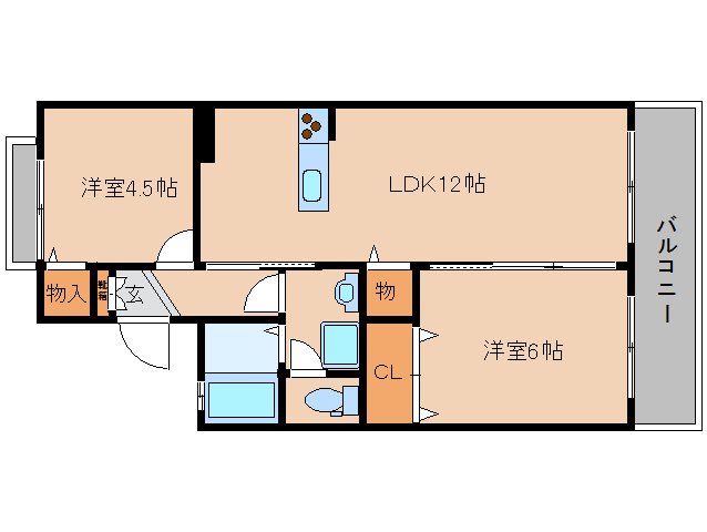 葛城市新庄のアパートの間取り