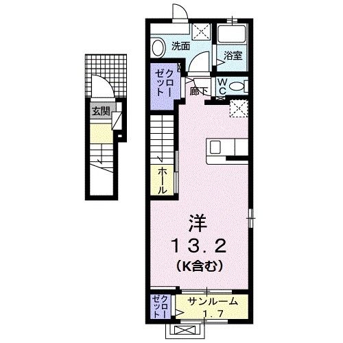 新居浜市瀬戸町のアパートの間取り