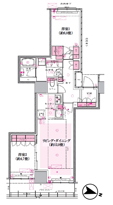 大宮スカイ＆スクエア　ザタワーの間取り