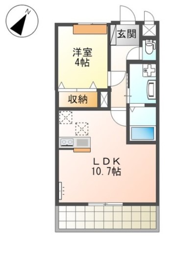 姫路市大津区北天満町のアパートの間取り