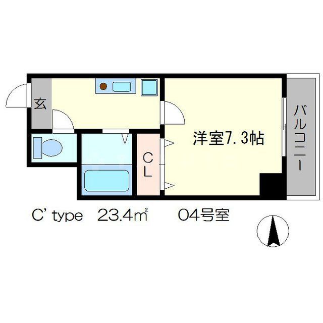 京都市中京区池須町のマンションの間取り