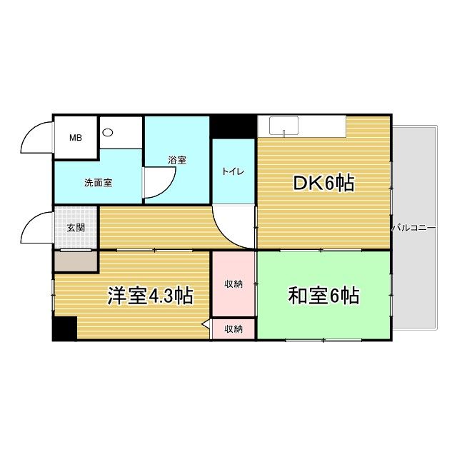 豊中市野田町のマンションの間取り