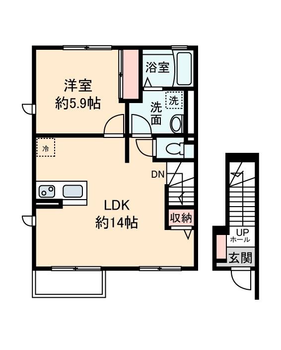 【西東京市芝久保町のアパートの間取り】