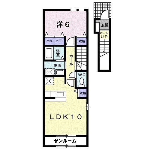 敦賀市木崎のアパートの間取り