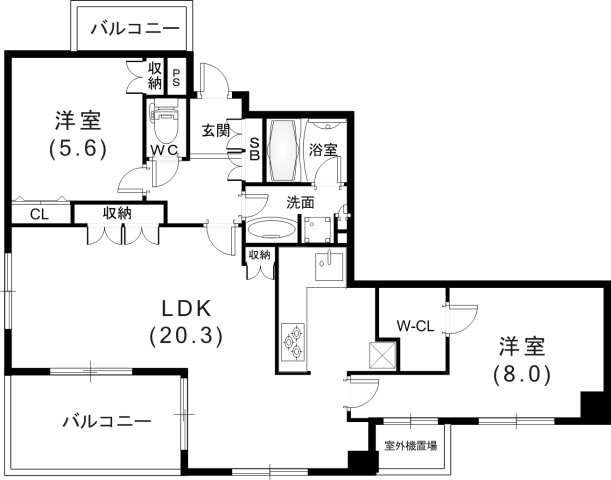 【ライオンズマンション神戸栄町通の間取り】