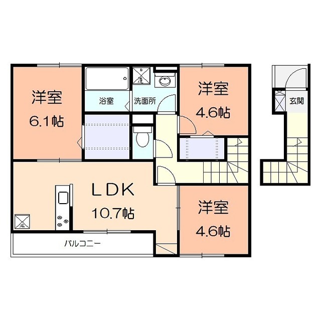 藤沢市下土棚のアパートの間取り