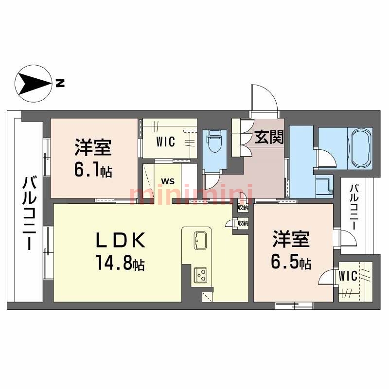 高槻市宮田町のマンションの間取り