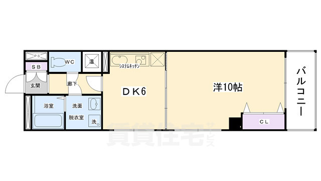 京都市左京区岩倉北池田町のマンションの間取り