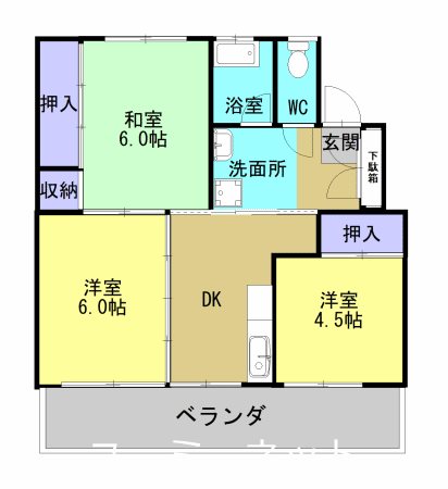 コーポ龍門1号棟の間取り