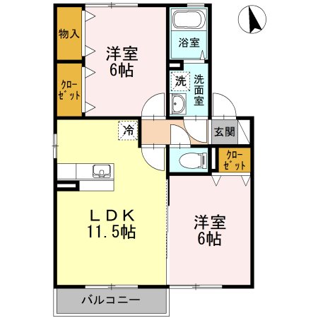 うきは市吉井町鷹取のアパートの間取り