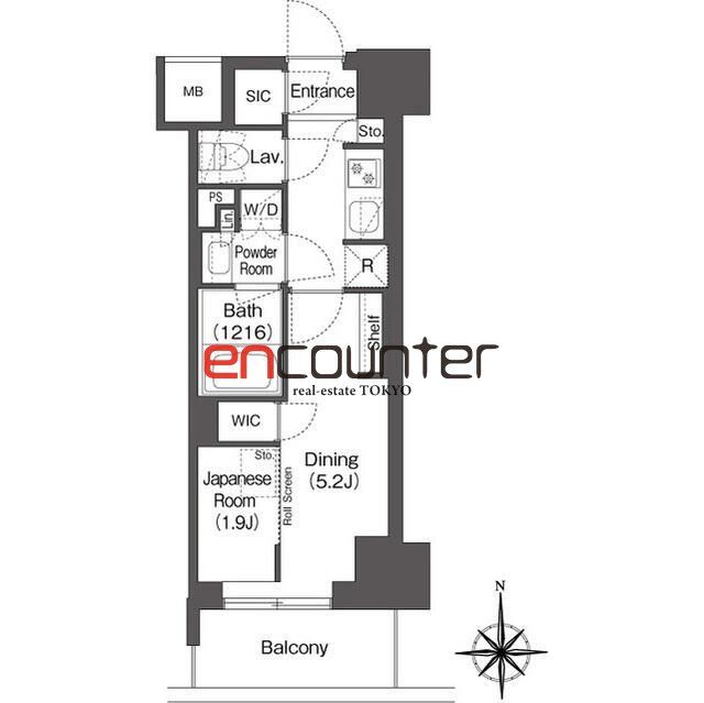 新宿区新宿のマンションの間取り