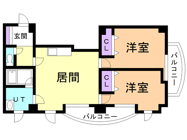 函館市新川町のマンションの間取り