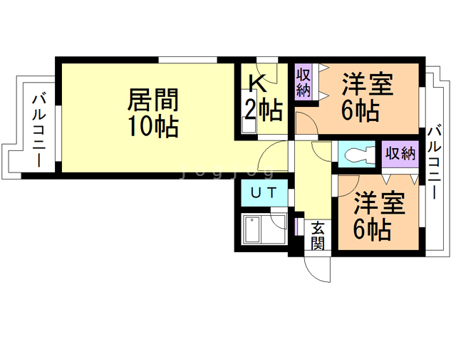 札幌市中央区南二十三条西のマンションの間取り