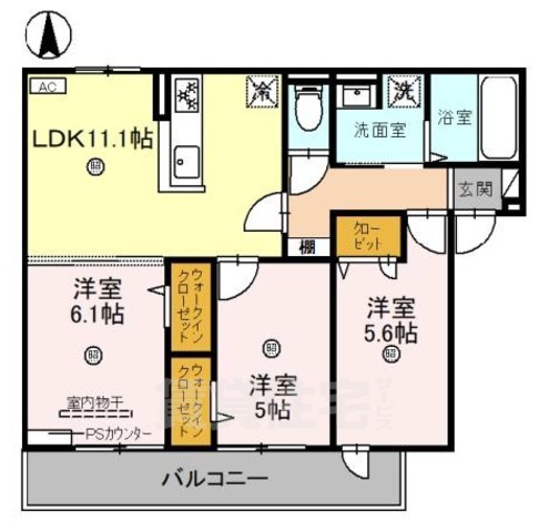 (仮称)D-ROOM京都市中京区壬生下溝の間取り