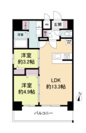 大阪市福島区吉野のマンションの間取り