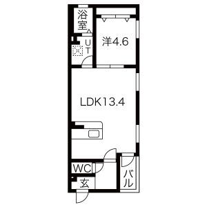 名古屋市北区上飯田北町のアパートの間取り