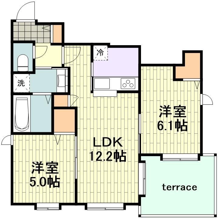 川崎市中原区今井仲町のマンションの間取り