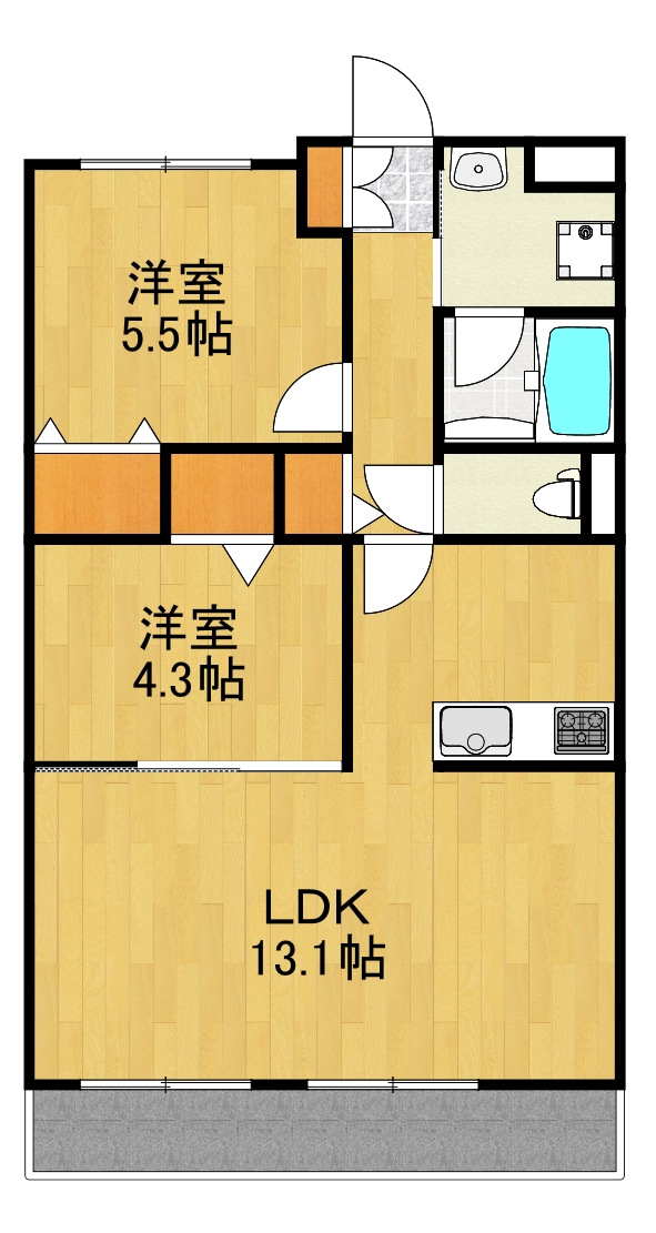 横浜市港北区鳥山町のマンションの間取り