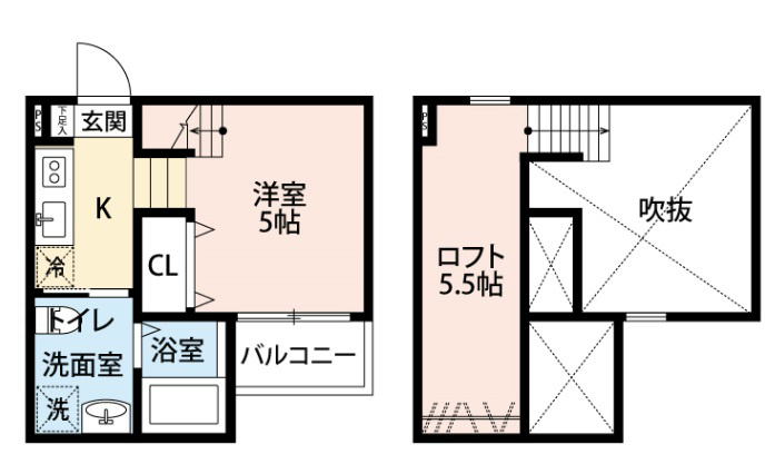 名古屋市昭和区永金町のアパートの間取り