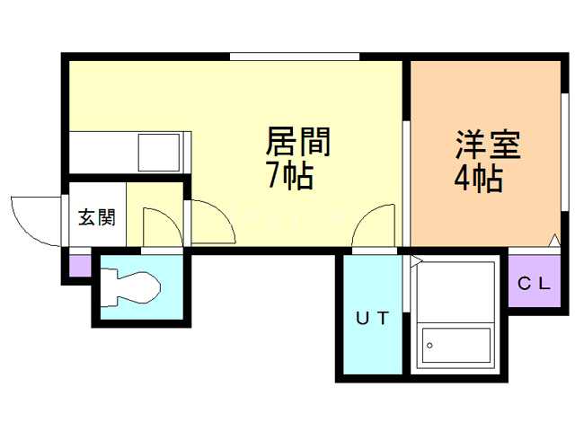 札幌市豊平区旭町のアパートの間取り