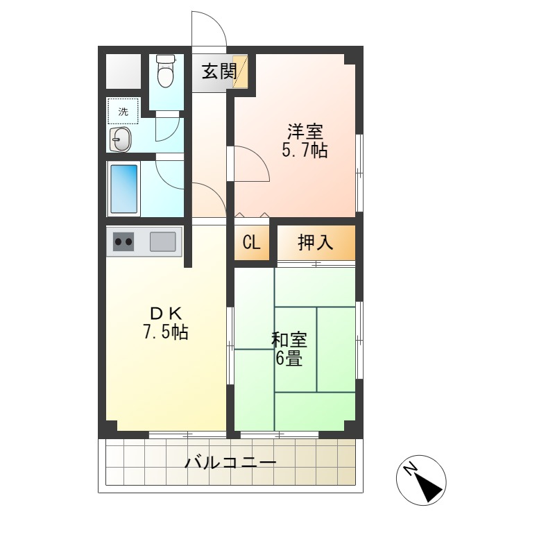 ロイヤル下九沢No.２の間取り