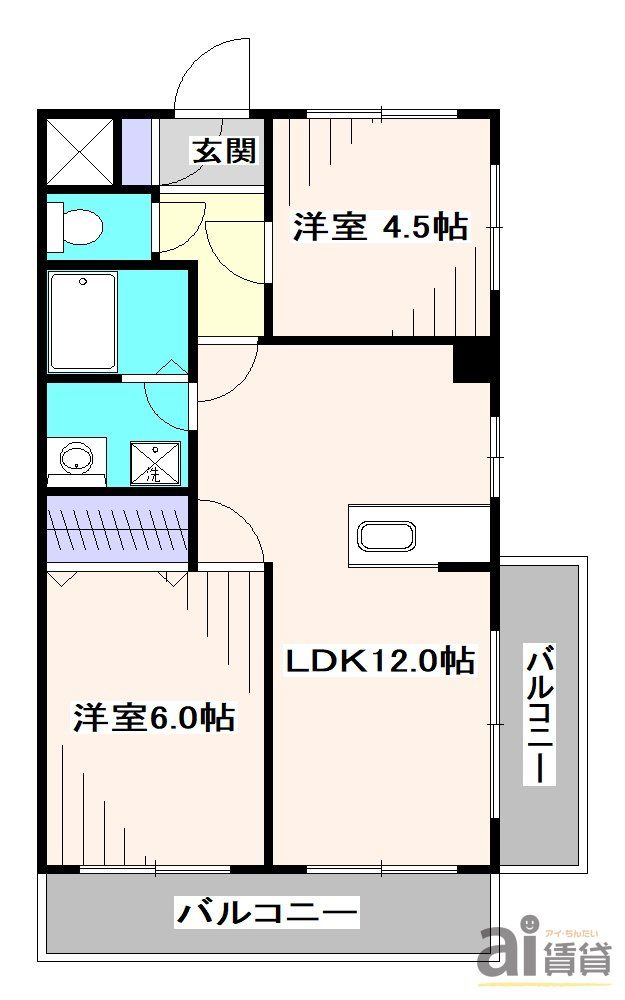 小平市花小金井のマンションの間取り