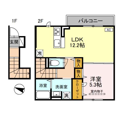 レーヴ　ド　ドゥ芦屋の間取り