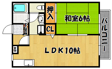 明石市大久保町森田のアパートの間取り