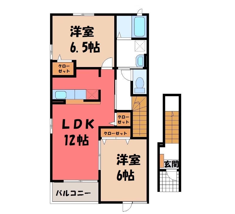 太田市藪塚町のアパートの間取り