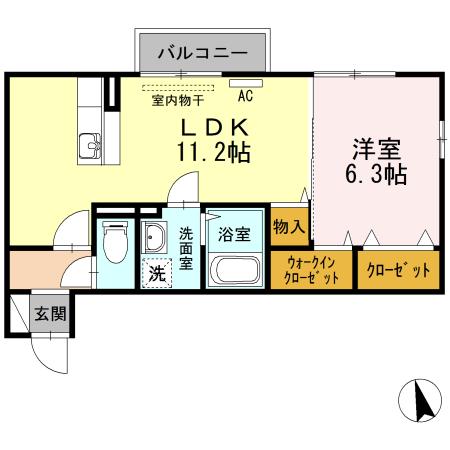 高松市太田上町のアパートの間取り