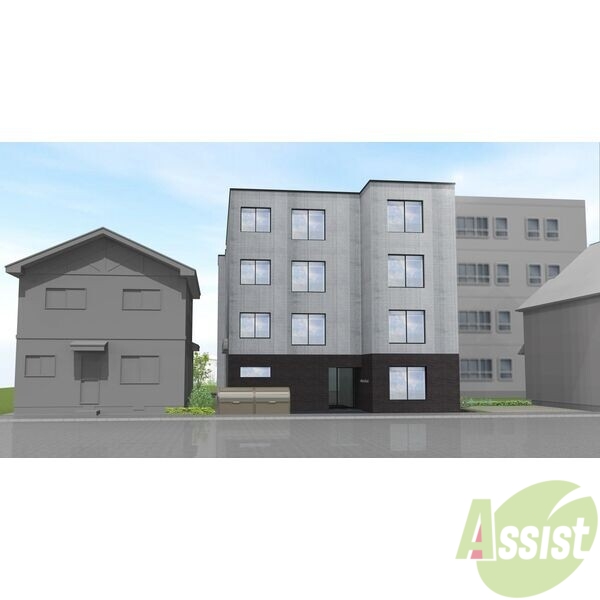 建物外観　外観予想パース　札幌市白石区栄通「シティプレミア栄通」