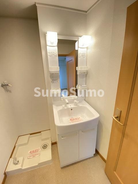 洗面設備　スペースが確保できる洗面所です