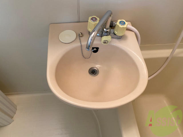 洗面設備　洗面台はこちらです、浴室の中に設置されております。