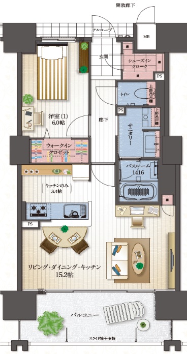 アルファステイツ西川緑道公園の間取り写真
