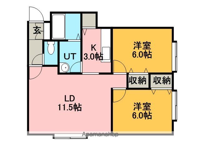 ＪＲ函館本線 稲積公園駅 徒歩9分 3階建 築26年の間取り写真