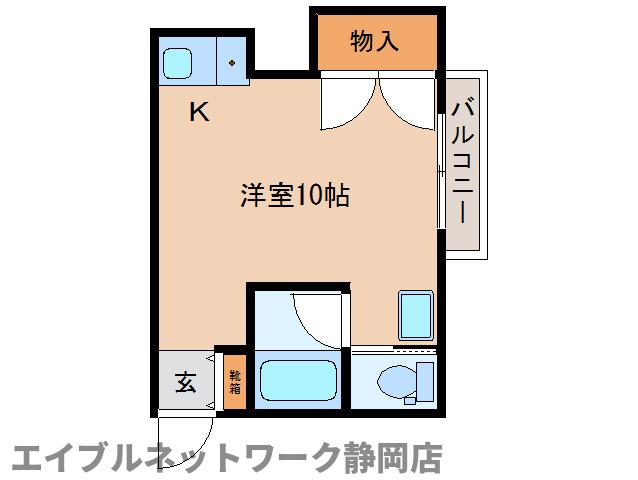 静岡市葵区東鷹匠町のアパートの間取り