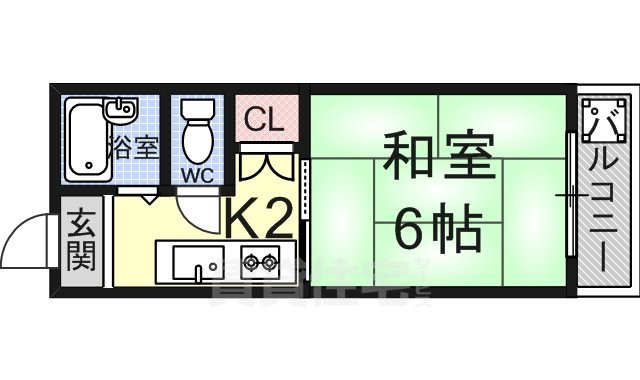 京都市山科区日ノ岡坂脇町のマンションの間取り